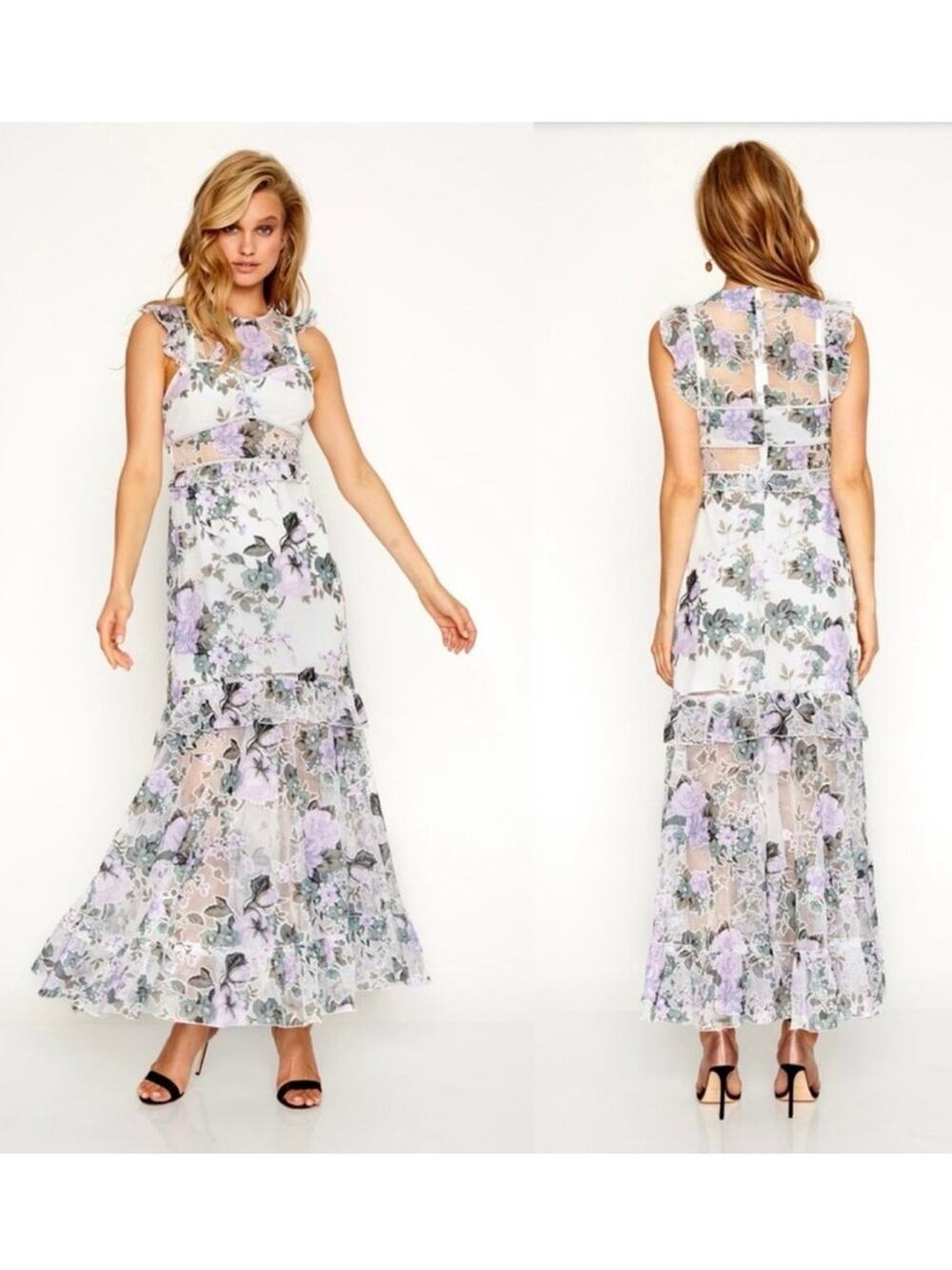 Alice Mccall so lovely dress in lavender size 2 lace tiered